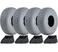Parnells 330X100 Grey Mobility Scooter Tyre & Inner Tube Pneumatic Tire 400-5 (Set Of 4)