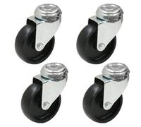Parnells 4 - 75mm Black Nylon Bolt Hole Swivel 3" Heavy Duty Caster