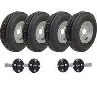 Parnells 4.80/4.00-8 Twin Axle Trailer Kit High Speed Road Legal Wheels & Alko Stub Axles