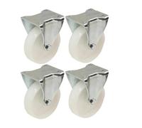 Parnells 4 - 80mm 3" Inch Nylon Castors - Heavy Duty Fixed Castor Set 120Kg Each
