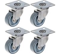 Parnells 50mm 2" Stainless Steel Castor Grey Rubber, Swivel, 160Kg, Set Of 4