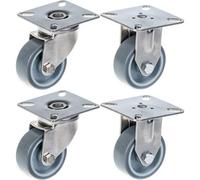Parnells 50mm 2" Stainless Steel Castor Grey Rubber, Swivel & Fixed, 160Kg, Set Of 4