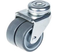 Parnells 50mm 2" Twin Wheel Castor Grey Rubber Swivel 70Kg Capacity