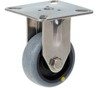 Parnells 50mm Stainless Steel Fixed Castor With Grey Electrically Conductive Thermoplasti
