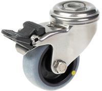 Parnells 50mm Stainless Steel Swivel/brake Castor With Grey Electrically Conductive Therm