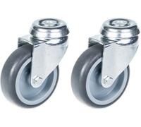 Parnells 75mm 3" Castor Grey Rubber Tyre, Swivel, 120Kg Capacity, Set Of 2