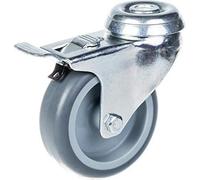 Parnells 75mm 3" Castor Grey Rubber Tyre, Swivel With Brake, 60Kg Capacity