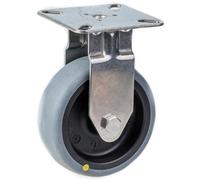 Parnells 75mm Stainless Steel Fixed Castor With Grey Electrically Conductive Thermoplasti
