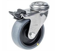 Parnells 75mm Stainless Steel Swivel/brake Castor With Grey Electrically Conductive Therm