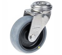 Parnells 75mm Stainless Steel Swivel Castor With Grey Electrically Conductive Thermoplast
