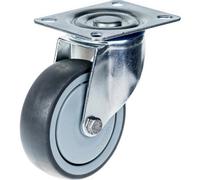 Parnells 80mm 3" Castor Grey Rubber Tyre Swivel Strong 80Kg Capacity