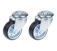 Parnells 80mm 3" Castor Rubber Tyre, Swivel, Strong 140Kg Capacity, Set Of 2