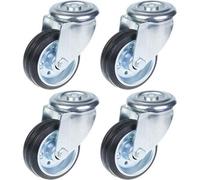 Parnells 80mm 3" Castor Rubber Tyre, Swivel, Strong 280Kg Capacity, Set Of 4