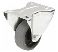 Parnells 80mm Fixed Castor With Grey Electrically Conductive Thermoplastic Rubber On Poly