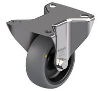 Parnells 80mm Stainless Steel Fixed Castor With Grey Electrically Conductive Thermoplasti