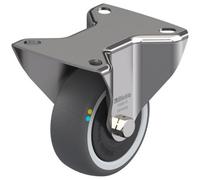 Parnells 80mm Stainless Steel Fixed Castor With Grey Electrically Conductive Thermoplasti