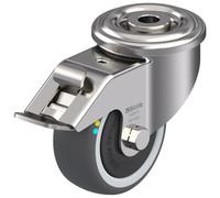 Parnells 80mm Stainless Steel Swivel/brake Castor With Grey Electrically Conductive Therm