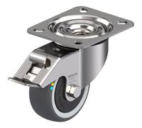 Parnells 80mm Stainless Steel Swivel/brake Castor With Grey Electrically Conductive Therm