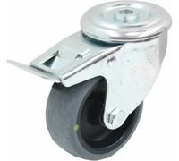 Parnells 80mm Swivel/brake Castor With Grey Electrically Conductive Thermoplastic Rubber