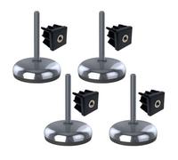 Parnells Stainless Foot M12X100 100mm Base Has Rubber Pad + Insert 30X30X1.5mm -Set Of 4