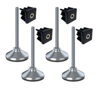 Parnells Stainless Foot M12X150 80mm Base Has Rubber Pad + Insert 40X40X1.5mm - Set Of 4