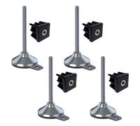 Parnells Stainless Foot M12X150 80mm Base, Pad & Fixing Hole+Insert 40X40X1.5mm-Set Of 4