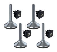 Parnells Stainless Foot M16X100 80mm Base Has Rubber Pad + Insert 40X40X2mm - Set Of 4