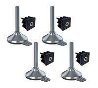 Parnells Stainless Foot M16X100 80mm Base, Pad & Fixing Hole+Insert 40X40X1.5mm-Set Of 4