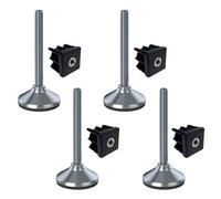 Parnells Stainless Foot M16X150 80mm Base Has Rubber Pad + Insert 50X50X2mm - Set Of 4