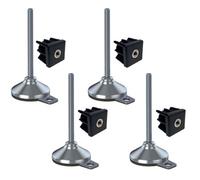 Parnells Stainless Foot M16X150 80mm Base, Pad & Fixing Hole + Insert 50X50X2mm-Set Of 4