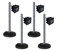 Parnells Stainless Foot M16X230 100mm Plastic Base With Holes+Insert 40X40X2mm - Set Of 4