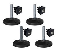 Parnells Stainless Foot M16X70 100mm Plastic Base With Holes+Insert 50X50X2mm - Set Of 4