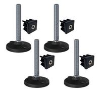 Parnells Stainless Foot M20X150 100mm Plastic Base With Holes+Insert 40X40X2mm - Set Of 4