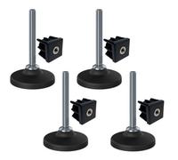 Parnells Stainless Levelling Foot M12X100 80mm Plastic Base + Insert 40X40X1.5mm-Set Of 4