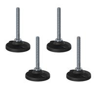 Parnells Stainless Levelling Foot M12X100 80mm Plastic Base With Holes 4000Kg - Set Of 4