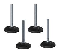 Parnells Stainless Levelling Foot M16X150 100mm Plastic Base With Holes 6000Kg - Set Of 4