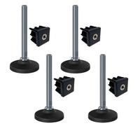 Parnells Stainless Levelling Foot M16X150 80mm Plastic Base + Insert 40X40X2mm - Set Of 4