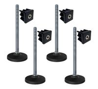 Parnells Stainless Levelling Foot M16X230 100mm Plastic Base + Insert 50X50X2mm-Set Of 4