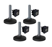 Parnells Stainless Levelling Foot M16X70 80mm Plastic Base + Insert 40X40X1.5mm-Set Of 4