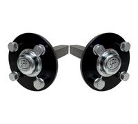 Parnells Steel Hub & Stub Axles Set, 900kg, 100mm PCD, Black