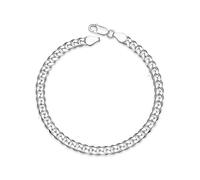 Parnika Pure 925 Sterling Silver Curb Chain Bracelet Men Boys Hallmarked Silver Bracelet Silver Rakhi Bracelet for Brother Raksha Bandhan Gift High Polished (11g)