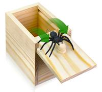 PARNIXS Surprise Spider Prank Box，Handcrafted Spider in a Box Stocking Stuffers,New Year's Surprise Toy and Gag Gift Practical Joke for Adults Men Women Birthday