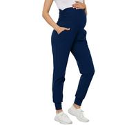 PARNIXS Women's Maternity Joggers Over Bump Stretchy Sweatpants Workout Sports Lounge Pregnancy Pants Yoga Trousers with Pockets,Blue-S