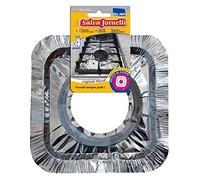 PARODI & PARODI - Aluminium Gas Hob Protector, Reusable Fireproof Protection for Stoves Prevents Dirt Fires in The Kitchen, Home Accessories, Set of 4 Pieces 23 x 23 cm ⌀ Universal