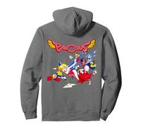 Parodius Retro Box Art Retro Arcade Space Vibrant Adventure Pullover Hoodie, Adult Unisex, Asphalt Grey, XX-Large