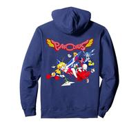 Parodius Retro Box Art Retro Arcade Space Vibrant Adventure Pullover Hoodie, Adult Unisex, Navy Blue, Medium