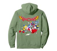 Parodius Retro Box Art Retro Arcade Space Vibrant Adventure Pullover Hoodie, Adult Unisex, Sage Green, XX-Large