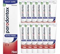 Parodontax Extra Fresh Toothpaste for Bleeding Gums, Intense Freshness, with Fluoride, 12 x 75 ml