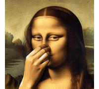 Parody Mona Lisa Bathroom Wall Art Decoration, Classical Mona Lisa Painting Canvas Wall Art, Vintage Funny Bathroom Poster, Humor Amusing s Prints, Humor Whimsical Home Decor