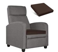 PAROLL Booster Cushion for Armchairs Sofa Recliner Chair Memory Foam Seat Cushion Chairs Elderly Adult Support 50cm x 50cm x 7.5cm Brown